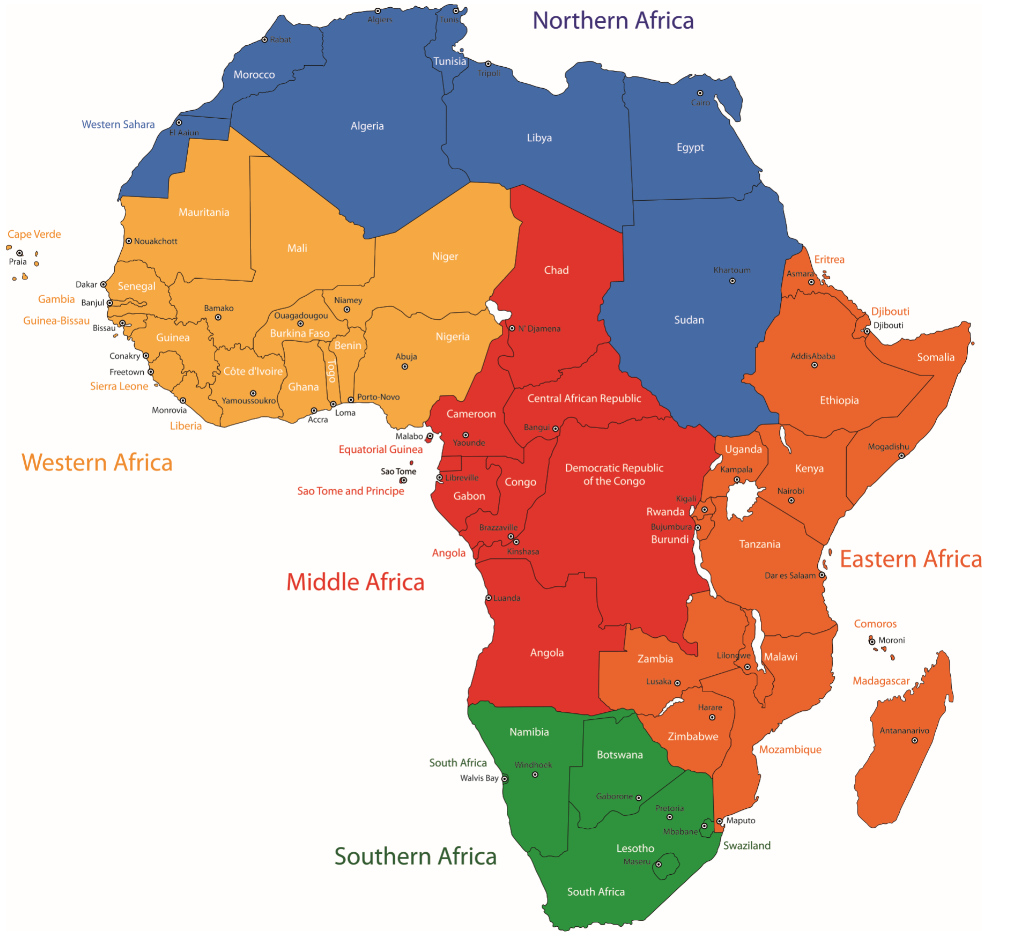Carte Afrique Capitales